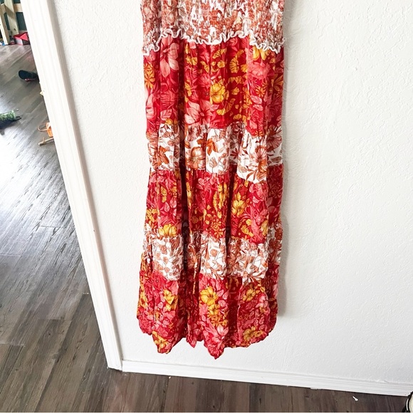 Anthropologie Dress Women's Medium Abel the Label Paisley Tiered Smocked Maxi - Picture 3 of 9